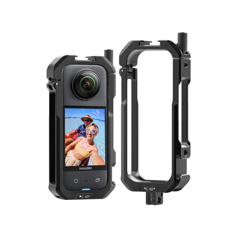 [CLEARANCE] Ulanzi C-X3 Aluminum Alloy Cage for Insta360 One X3 with Manual Locking Knob, Built-in Gasket and 1/4-20 Screw Hole for Mounting | 3197