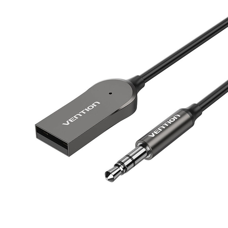 [CLEARANCE] Vention 3.5mm Jack Male to USB 2.0 Male Nickel-Plated Aux Audio Receiver Adapter with HiFi Bluetooth 5.0 Connection with 10m Range Operation (1.5M) | NAGHG