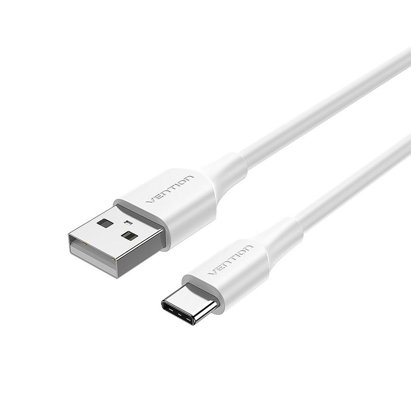 [CLEARANCE] Vention USB 2.0 A Male to Type-C 3A Male Nickel-Plated Data Charging Cable with 480Mbps Transfer Speed for Smartphones and Tablets (White) (3M) | CTHW