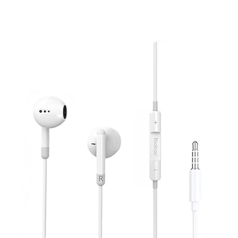 [CLEARANCE] Yoobao L-09 3.55mm Aux Wired Semi In-Ear Headset with Three Key Wire Control, Answer Call Function, 3D Stereo Surround, HD Speaker, and Noise Reduction for Smartphones