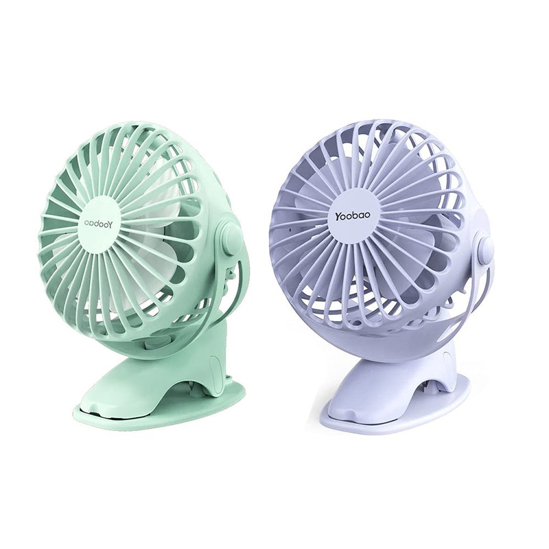 [CLEARANCE] Yoobao Y-F04 6400mAh USB Handheld Mini Air-Cooling Fan Rechargeable with Clip and 4-Level Wind Speed (Green)
