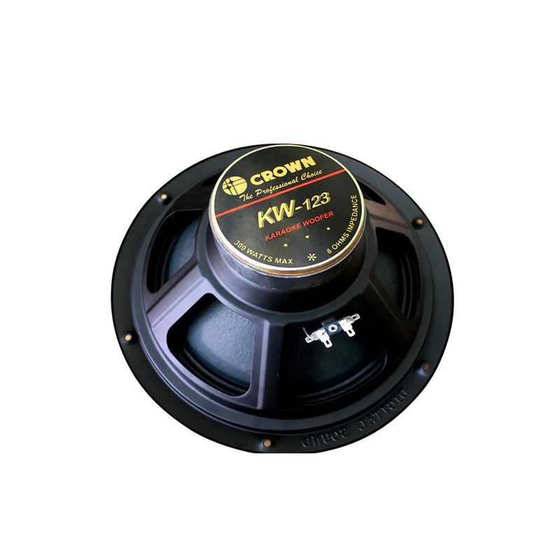Crown 300W 12 Karaoke Woofer Speaker with Max 8 Ohms Impedance, 20Hz-12kHz Frequency Response and 93dB Sensitivity Level | KW-123