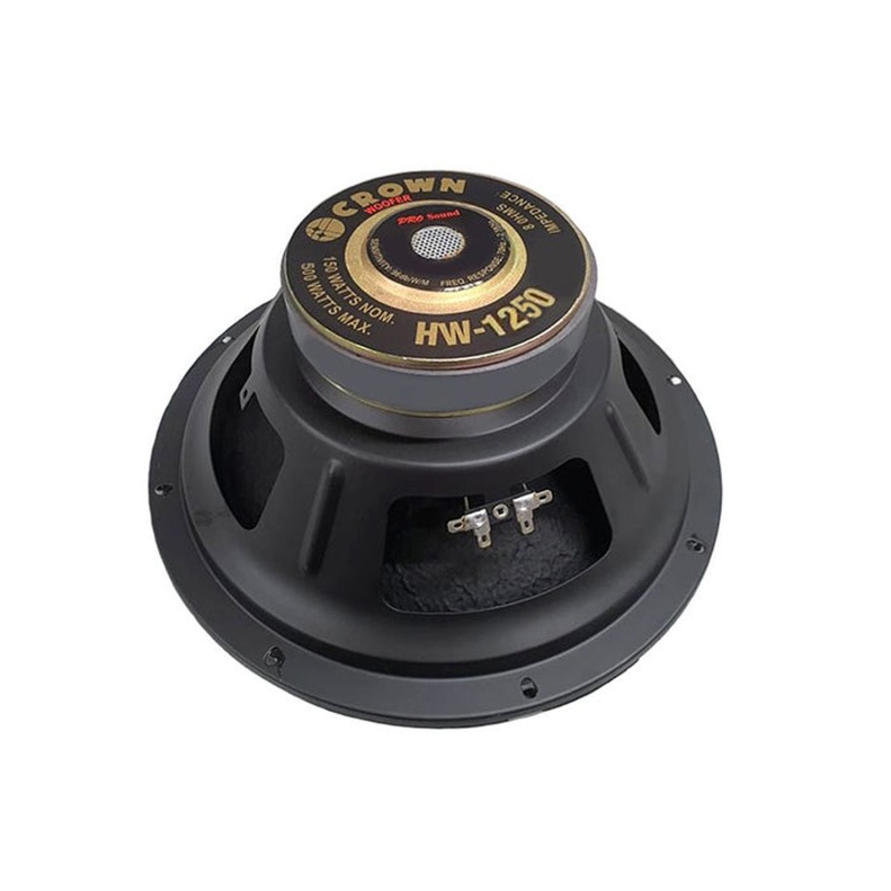 Crown 500W 12 Woofer Pro Sound Audio Speaker with 40Hz-2KHz Frequency Response, Max 8 Ohms Impedance and 60.2mm Voice Coil, 93dB Sensitivity Level | HW-1250