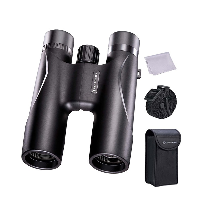 K&F Concept 12×32 BAK4 Prism Wide Angle HD Binoculars IP65 Waterproof, 252Ft Max Range with FMC Lens, 32mm Large View Eyepiece for Outdoor Travel, Camping and Bird Watching | KF33-071