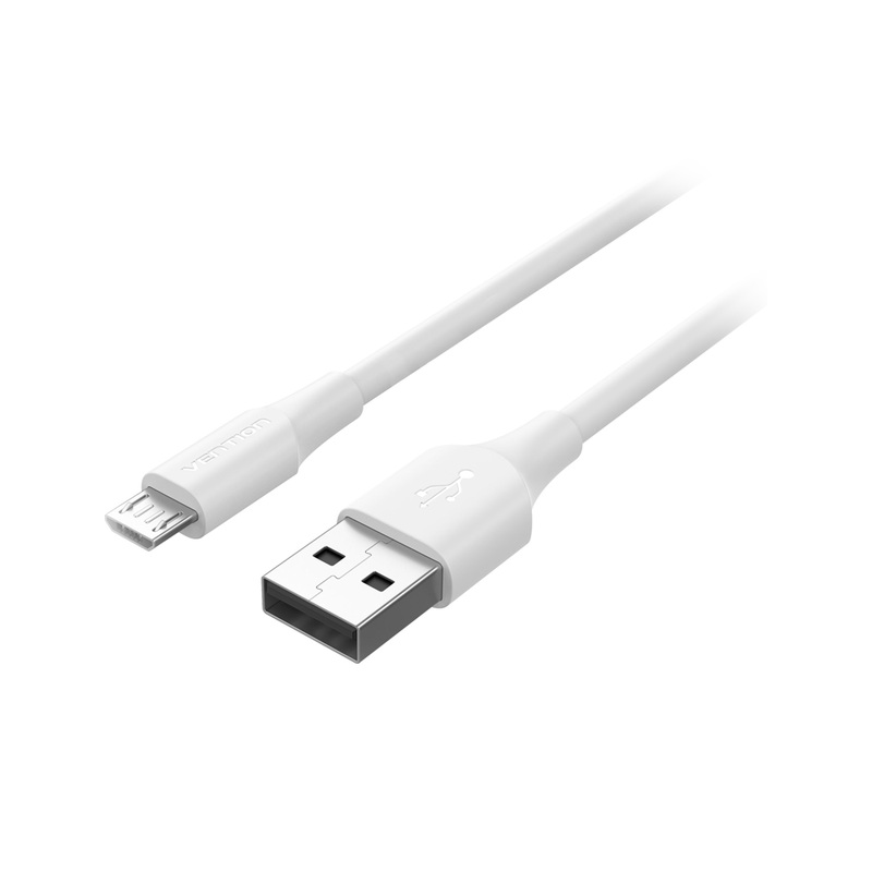 Vention USB 2.0 Male to Micro-USB Male 2A Quick Charging and Data Transfer Cable for Smartphones (White) (1M) | CTIW