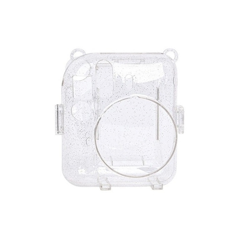 [CLEARANCE] Pikxi CM12 Fujifilm Instax Mini 12 Protective Glitter Crystal Transparent Camera Case Bag Dust and Scratch Proof with Shoulder Strap (Mint Green)