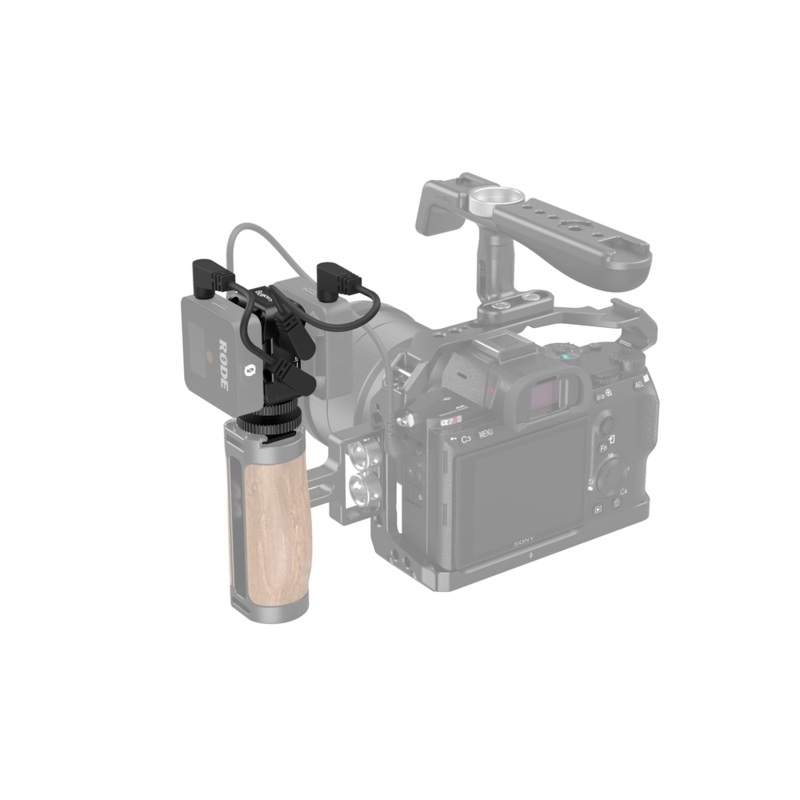 [CLEARANCE] SmallRig Two-in-One Mic Bracket Cold Shoe Mount with 1/4-20 Threaded Holes and Audio Line for RODE Wireless GO and Saramonic Blink Microphone Support 2996