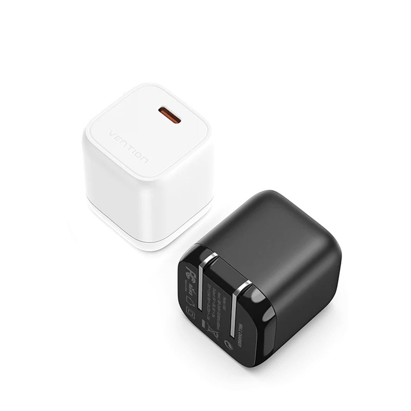 [CLEARANCE] Vention 30W GaN Fast Charger with Folding US Plug and USB-C PD Power Delivery Port for Mobile Phones Tablets and Laptops (White) FAKW0-US