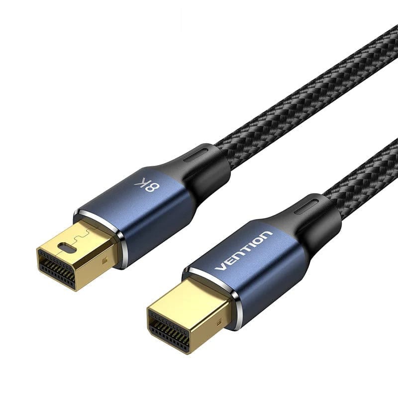 [CLEARANCE] Vention 8K UHD 60Hz Mini DP DisplayPort 1.4 Male to Male Gold Plated Audio / Video Cable with HDR support, 32.4Gbps Bandwidth and Cotton Braided Sheathing for Monitors and Projectors (1.5 Meters, 2 Meters) HCGLG HCGLH