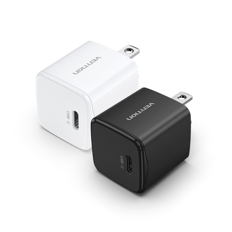 [CLEARANCE] Vention Ultramini 20W Travel Fast Wall Charger with USB-C PD Power Delivery and US Plug for Mobile Devices (White) FALW0-US
