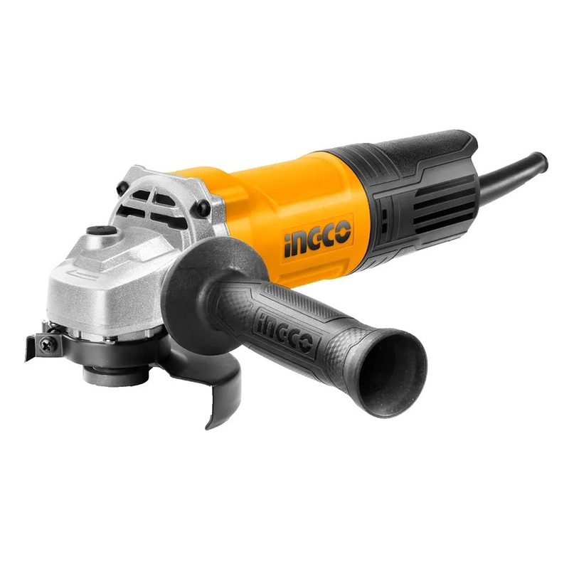 INGCO 750W Electric Angle Grinder with 240V, 11000rpm, 4 Disc Diameter, M10 Spindle Thread, and Auxiliary Handle for Wood, Metal, and Concrete | AG70012