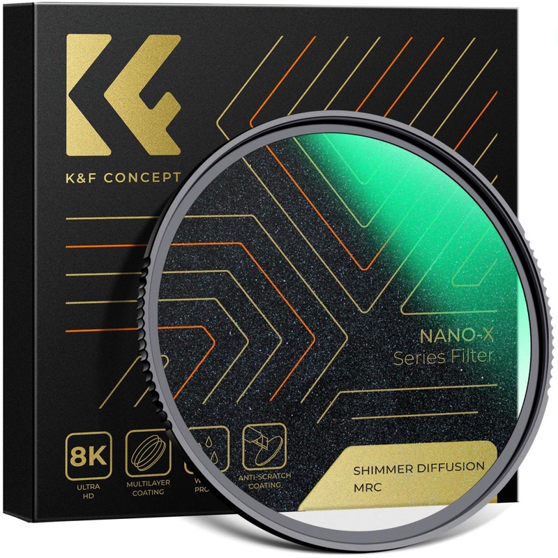 K&F Concept Nano-X Shimmer Diffusion MRC Lens Filter with Ultra-Clear Microlight Mirror Glass, Anti-Scratch and Waterproof Coating, and Ultra-Slim Frame for DSLR And Mirrorless Camera Lenses (49mm – 82mm)