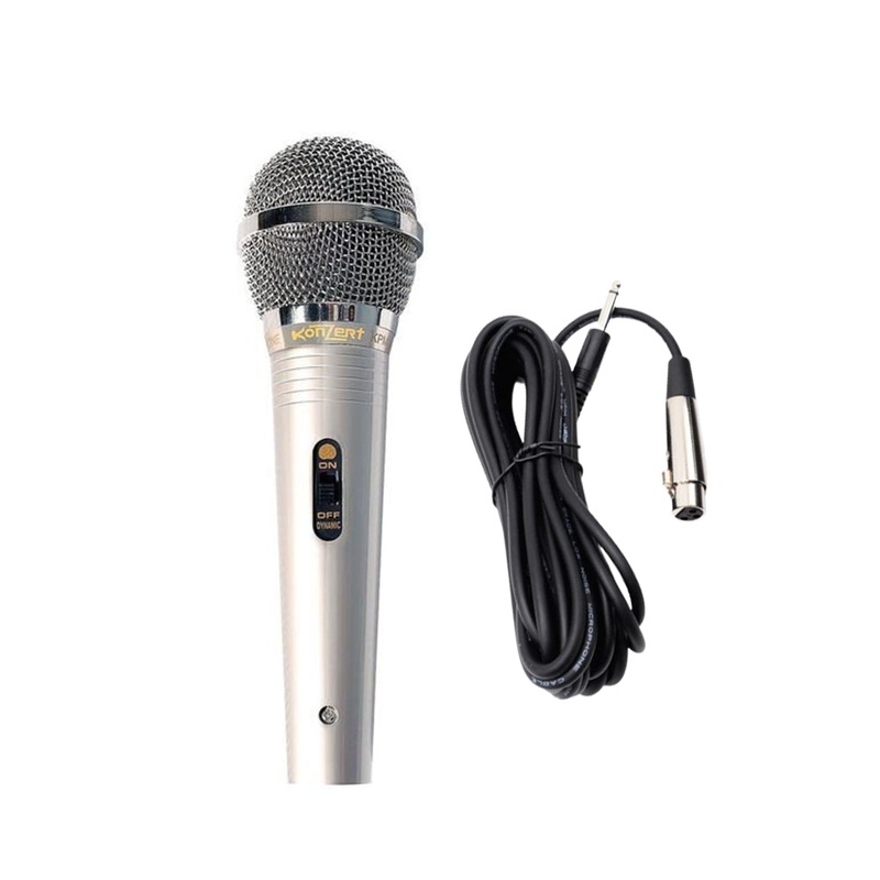 Konzert KPM-45 Dynamic Capsule Cardioid High Performance Wired Microphone with 8-Meter PL Jack Cable with Max Sound Efficiency and Uniform Frequency Response