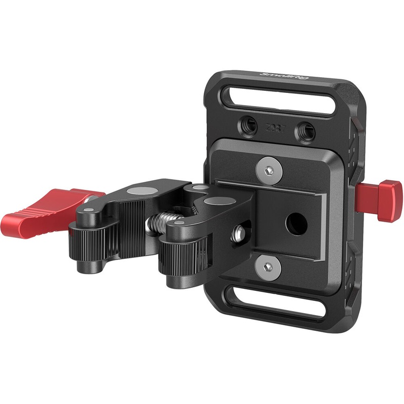SmallRig Mini Lightweight V-Lock Battery Plate with Claw-Shaped Clamp with Thumbscrew, 1/4-20 & M4 Mounting Threads and Durable Aluminum Construction for V-Mount Camera Batteries 2989