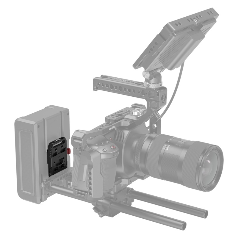 SmallRig Mini V Mount Battery Plate with 1/4-20 Screw & Allen Wrench, Multiple Mounting Points and Anti-Twist Design with Aluminum Alloy Material for Cameras V Mount Batteries 2987