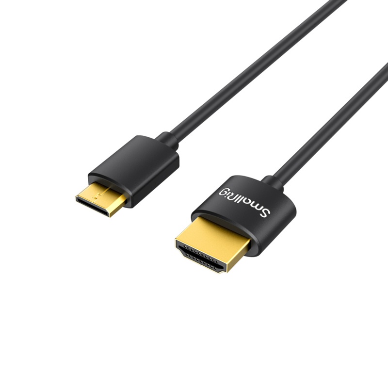 SmallRig Ultra Slim 4K Mini / Micro HDMI Male to Male Video Cable (C to A) (D to A) with 3.6mm Outer Diameter, Cable Tie and PVC Material for Camera Rig (35mm, 55mm) 3040 3041 3042B 3043