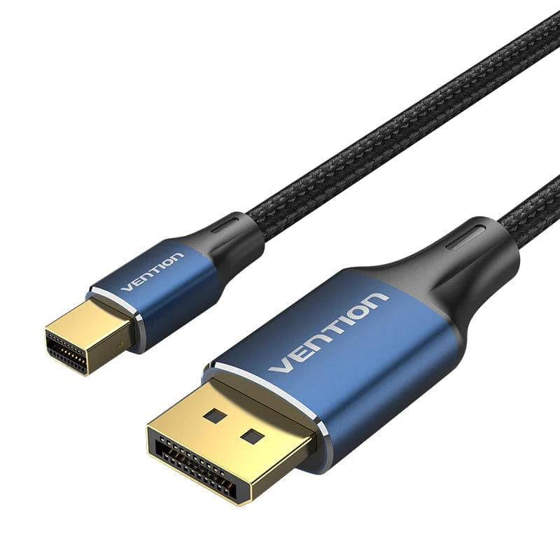 Vention 8K UHD 60Hz Mini DP to DisplayPort Male 1.5-Meters Bidirectional Video Cable with HDR Support, 33Gbps Bandwidth and Cotton Braided Sheathing for Monitors and Projectors HCFLG