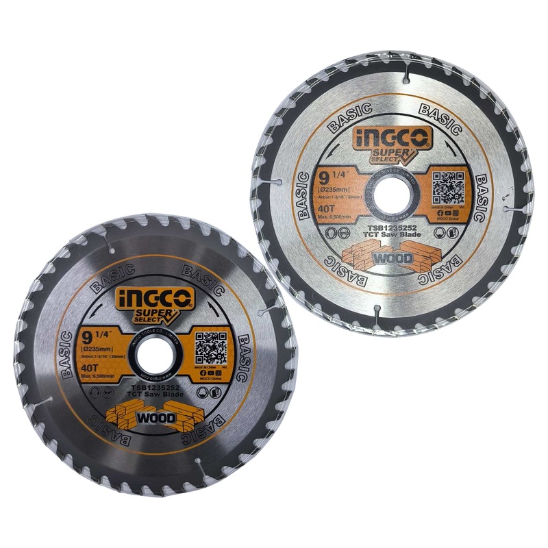 INGCO 9-1/4 inches Industrial TCT Saw Blade Super Select 40T (2pcs/Set) Blade for CS2358 Circular Saw Wood Cutting | TSB1235252