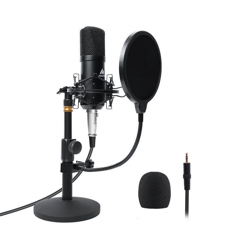 Maono AU-A03T A03T Condenser Microphone Kit Podcast Mic with Boom Arm Microphone Stand