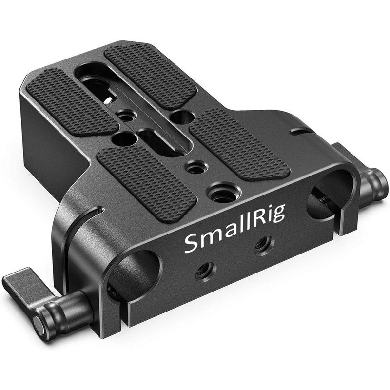 SmallRig Camera Base Plate with Dual 15mm Rod Rail Clamp for Camera and Cages – 1674