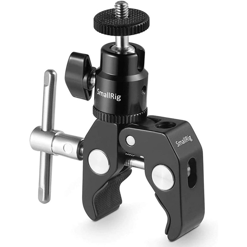 SmallRig Lightweight Aluminum Super Clamp Mount with 1/4Inch Screw Ball Head Mount 1124