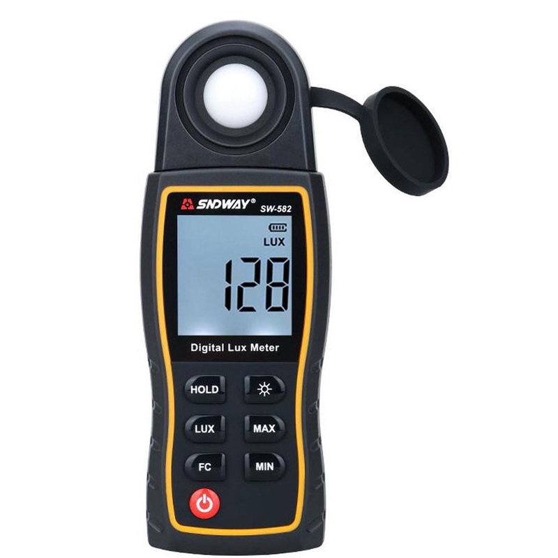 Sndway SW-582 Digital Lux Meter Mini Light Meter Luminometer Photometer Environmental Testing 0-199,900 Lux