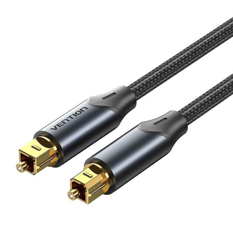Vention (5 Meterss) Digital Toslink Optical Fiber Audio Extension Cable Aluminum Alloy Type PVC Gold-Plated for TV, PS4, PlayStation, Xbox, PC, Gaming, Camera, Printer | BAVBJ