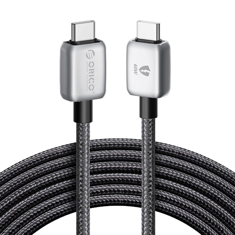 [CLEARANCE] ORICO GQZB60 (1m / 1.5m / 2m) USB Type C to USB Type C Fast Charging Data Cable 20V/3A PD 60W, 480Mbps Transmission Rate, Nylon-Braided Zinc Alloy for Type C Port Devices, Smartphones, Android, Tablet