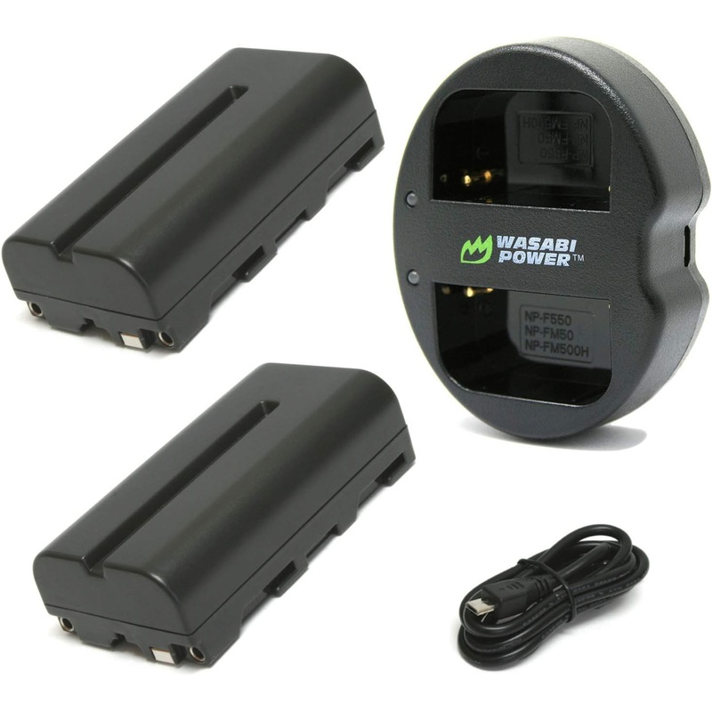 [CLEARANCE] Wasabi Power NP-F550 Dual Battery USB Charger with LCD Display for Select Sony L and M Series NP-F330, NP-F530, NP-F570 and HDR-AX2000, HDR-FX1 Digital Video Camera | LCH-DC-FM50