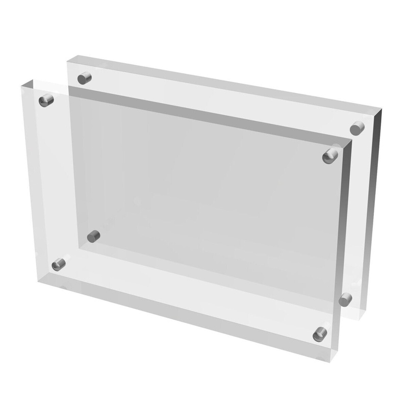 Pikxi 4R Clear Acrylic Magnetic Photo Frame 4×6 Inch, Double-Sided Picture Frame