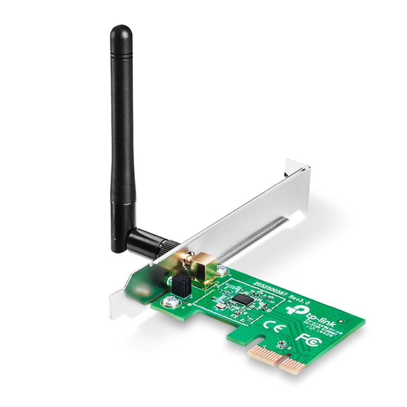 TP-Link TL-WN781ND 150Mbps Wireless N PCIe Adapter 2.4GHz with 2x High Gain External Antennas, Advanced Security Connection with WPA/WPA2 encryption, Low Profile & Full Height Brackets for Windows 11/10/8.1/8/7 & Linux