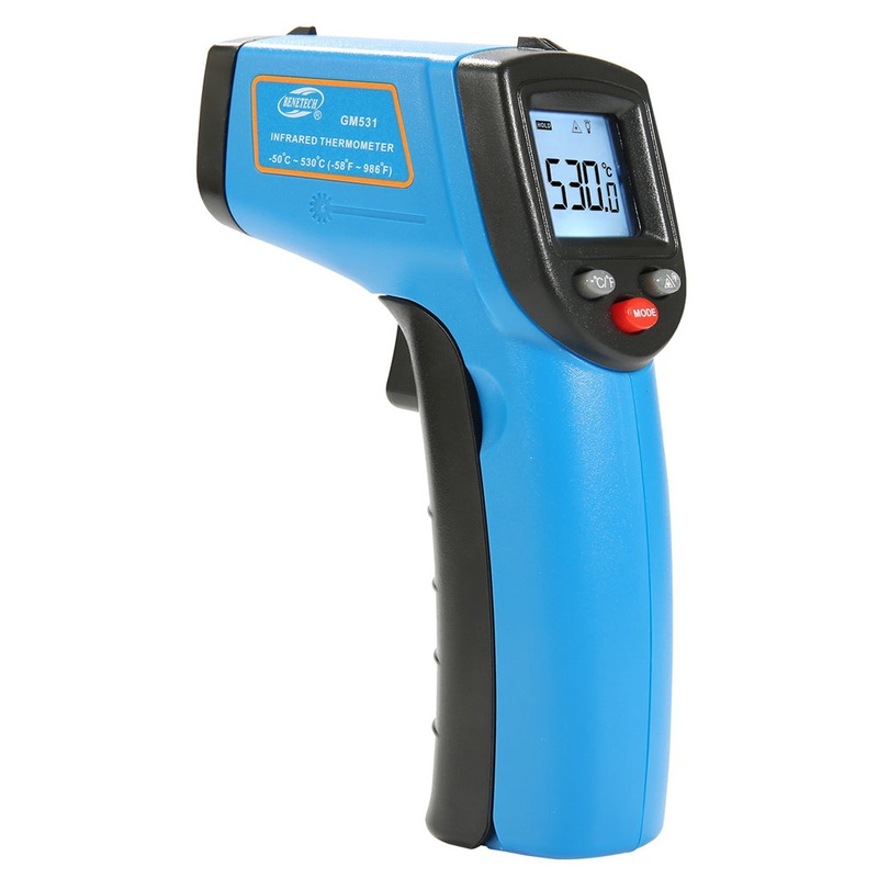 Benetech GM531 Self-Calibrating Non-Contact Infrared Thermometer Thermal Scanner (Battery Included) with Ambient Temperature Reader, Infrared Sensor from -50-530C for Hot Hazardous Objects, Body & Forehead Temperature Check