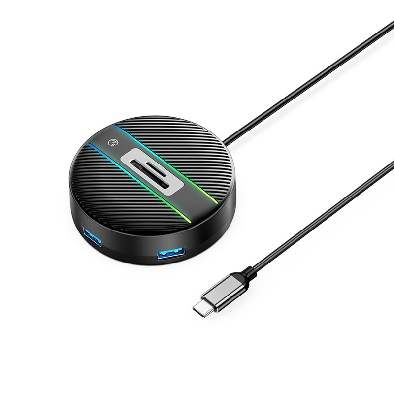 [CLEARANCE] ORICO 4-IN-1 USB HUB 5GBPS RGB (0.3M,1.8M) Type-C Cable with SD/TF Card Reader & 3-Port USB 3.0 | Windows, Linux & macOS Support | for PCs, Computer Desktops & Laptops | USB Hubs & Docking Stations | YSR5-C3
