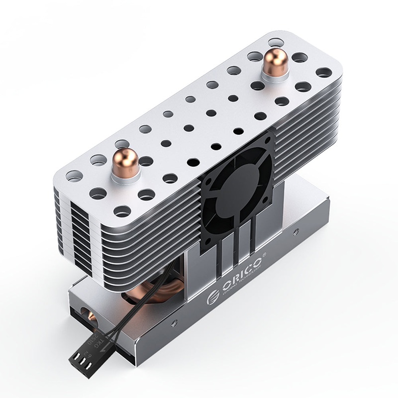 [CLEARANCE] ORICO M2HS8 M.2 SSD Copper Aluminum Heatsink  with Fast Cooling Fan, Thermal Fin, Copper Pipe for Single and Double-Sided 2280 M.2 NVMe NGFF SATA SSD Solid State Drive, PC, Desktop Computer, CPU, Motherboard, Gaming Console