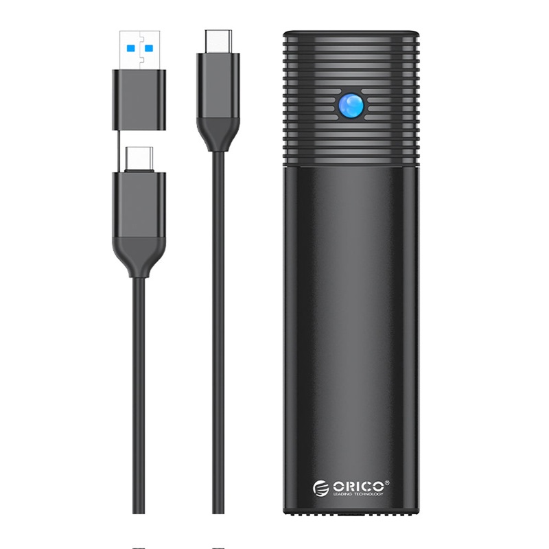 [CLEARANCE] ORICO PWEM2-G2 NVMe/SATA to USB 3.2 Gen2 USB Type C M.2 SSD Enclosure Tool-Free with 2-in-1 USB-C to C/A Data Cable, 10Gbps Fast Data Transmission Rate, 4TB Max. Supported Capacity, Support Dual Protocol & UASP, Windows, macOS, Linux