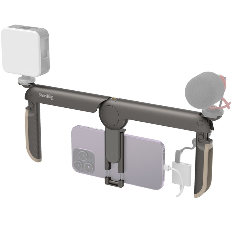 SmallRig Fold P20 Mobile Pocket Video Rig with Foldable Auto-Locking Handle Grips, Double Cold Shoe Mounts, 1/4-20 Threaded Mount, Built-In Phone Clip for Phone Photography and Videography | 4047