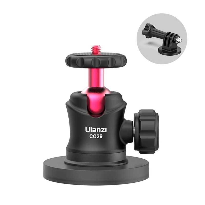 Ulanzi C029 Magnetic Camera Mount with 360 Panoramic Ball Head, GoPro Adapter for Fill Light, Smartphone Clip, Compact, Panoramic and Action Cameras | C062GBB1