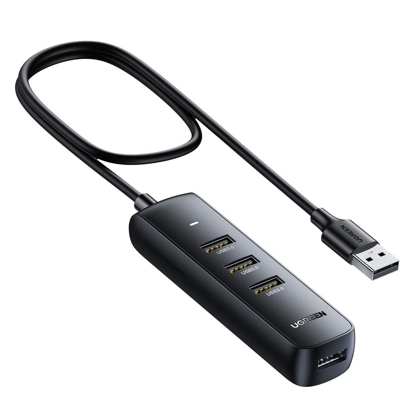 [CLEARANCE] UGREEN 4 Port USB 3.0 Splitter Hub 5V with 5Gbps Transmission Rate for Hard Drive, Flash Drive, Mouse, Keyboard, Webcam, Card Reader, Printer to PC, Desktop Computer, Laptop, PS5/PS4 | 80657