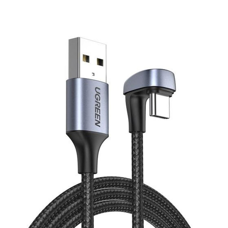 [CLEARANCE] UGREEN U-Bend Angled USB Type C to USB A Data Quick Charging Cable Charger (1- Meter) for Smartphone, Tablet, Camera, Samsung Galaxy Plus Ultra, Huawei, Xiaomi, etc. | 70313