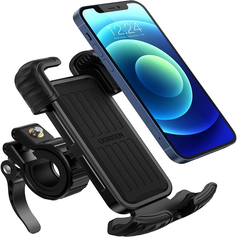 [CLEARANCE] UGREEN Universal Clamp Type Handle Bar Mobile Phone Holder with 22-28mm Clamping Capacity, 360 Adjustable Angle, and 3-Section Clamp for Bicycle and Motorcycle | 60548
