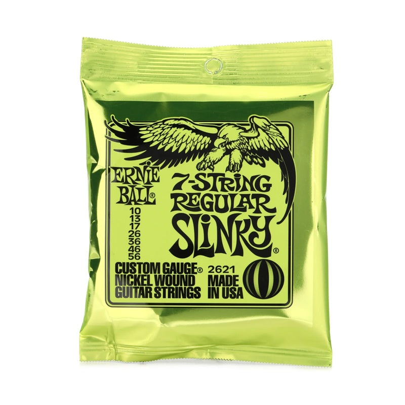 Ernie Ball 7-String Regular Slinky Nickle Wound Electric Guitar Strings (7 String Full Set) .010, .013, .017, .026, .036, .046, .056 – Musical Instruments and Accessories | 2621