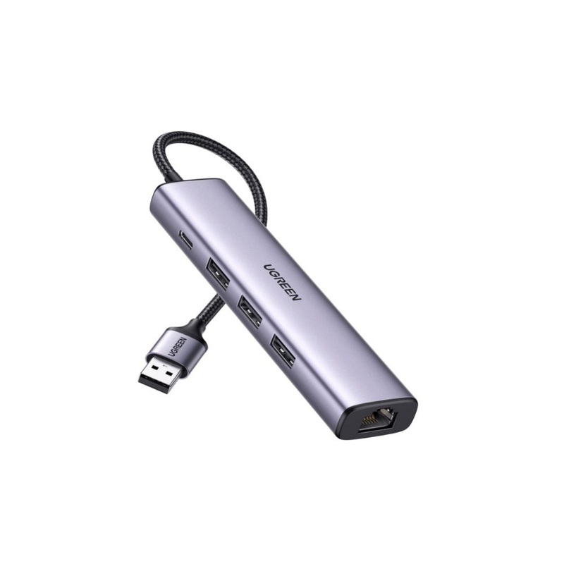 UGREEN USB 3.0 Hub with 1000Mbps RJ45 Gigabit Ethernet Adapter, 5V 2A USB C Charging Port, 5Gbps Transfer Speed for MacBook, PC, Desktop Computer, Laptop, Keyboard, Mouse, Card Reader, etc. | 60554