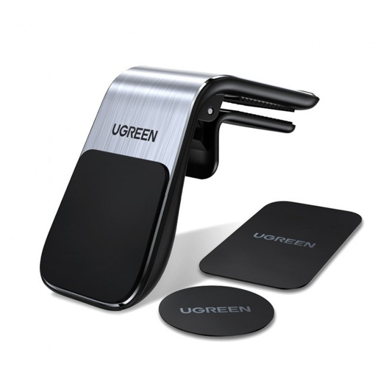 [CLEARANCE] UGREEB Universal Auto-Locking Magnetic Air Vent Car Phone Holder with 2 Adhesive Metal Plates | 80712B