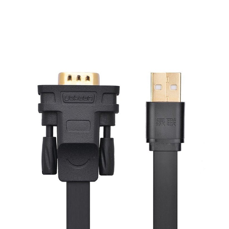 [CLEARANCE] UGREEN 2 Meters USB 2.0 Male to RS232 DB9 Male Serial Adapter Cable with Gold Plated Connectors, Multi-Layer Shielding for PC, Desktop Computer, Router, Barcode Scanner, Serial Printer, etc. – Supports Windows, macOS, Linux | 20218