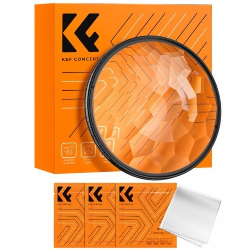 K&F Concept Nano-B Series Kaleidoscope K9 Special Effects Optical Glass Filter for Camera Lens with 3pcs Microfiber Cleaning Cloths for Photography – 82mm