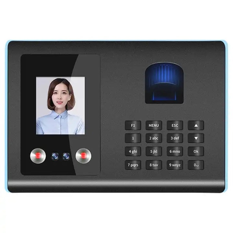 LogicOwl OJ-FA01 FC FP Attendance Biometric Time Logger with Fingerprint, Face Recognition ID, and PIN Passcode Entry, Built-In 2.4 Inch TFT LCD Display and Direct Reports Export via USB 2.0 for Office Schedule Timekeeping