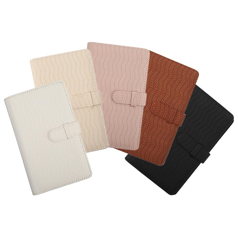 Pikxi AM96-01 96 Pockets Elegant Carved Wave Style Photo Album with Slip On Latch for Fujifilm Instax Mini Instant Camera – Light Pink