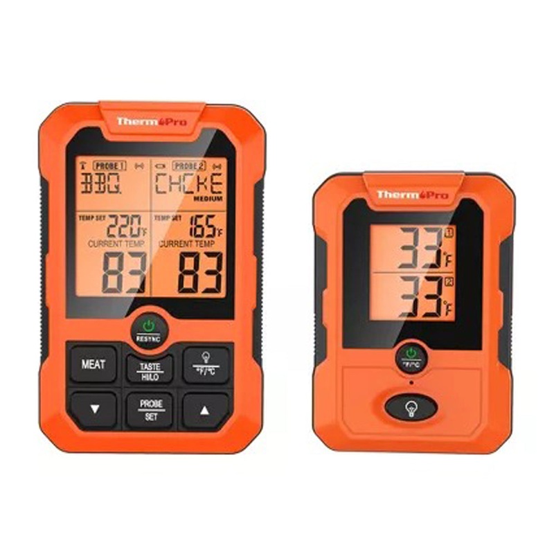 ThermoPro TP810W Dual Probe Digital Meat Thermometer for Oven, Fryer, Grill, Sous Vide, BBQ, Smoker, Rotisserie, Smart Kitchen Cooking with 500ft. Wireless Signal Range & On-Board Timer Mode