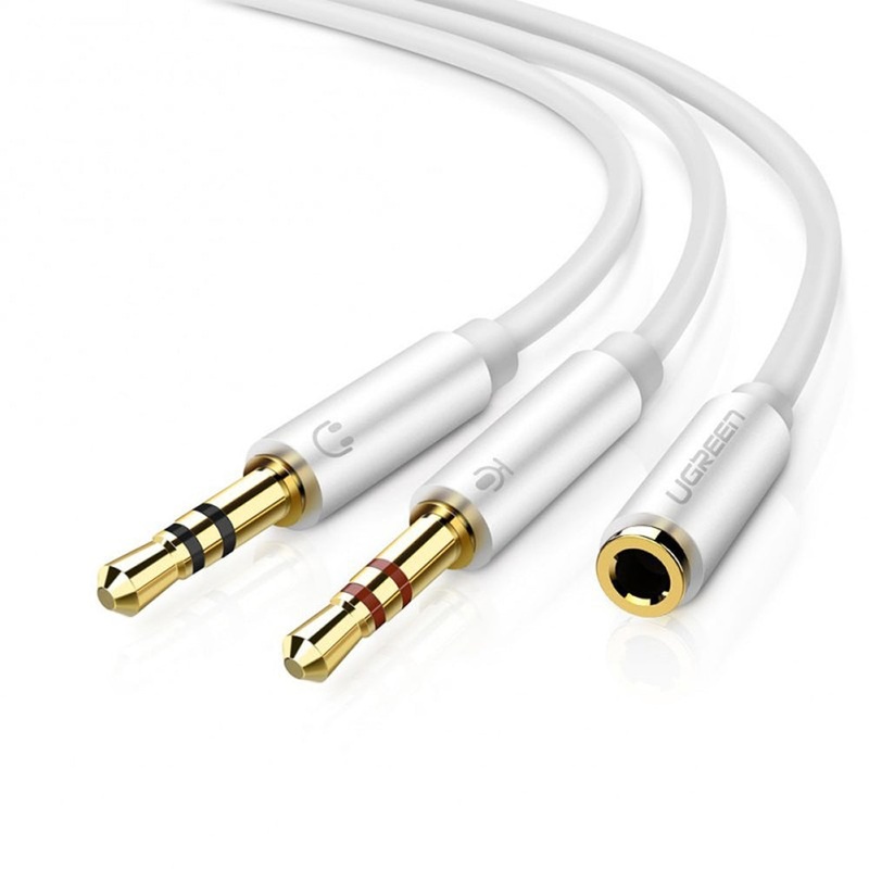 UGREEN 3.5mm TRRS Female to 2 TRS Male AUX Audio Splitter Cable with Gold-Plated Jack Connectors for PC, Laptop, Phone, Tablet, Speaker,  Amplifier, Headphone, etc. | 20897