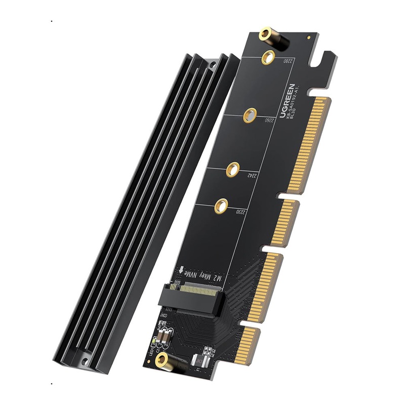 UGREEN M.2 NVMe SSD M-Key to PCIe 4.0 Internal Adapter Expansion Card with 64Gbps Transfer Speed for PC & Desktop Computer – Supports Windows, Linux, macOS | 30715